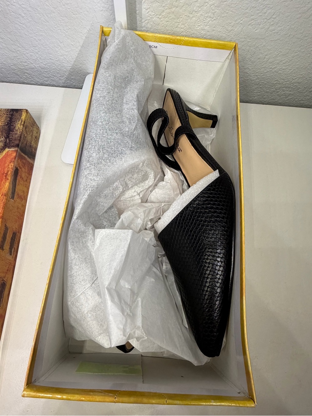 NWOT Bella Vita Size 10 Black Snake Sarah Sling back Mule - Picture 6 of 7